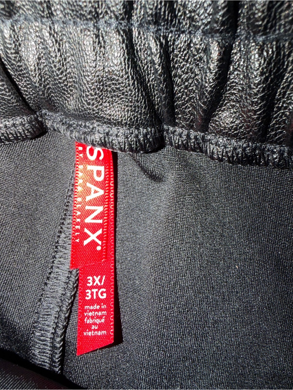 SPANX Faux Leather Jogger Pants 3X Black Plus Size High Rise Tapered - Picture 5 of 7
